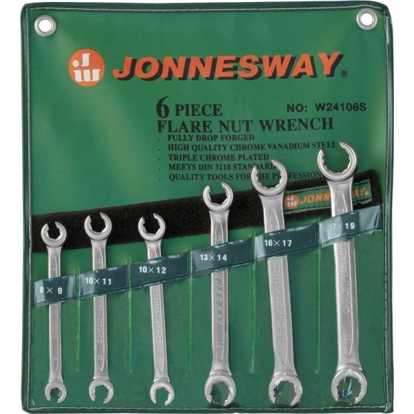 Набор ключей гаечных разрезных в сумке, 8-19 мм, 6 предметов Jonnesway W24106S