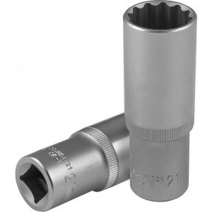 Головка торцевая глубокая 12-гранная 1/2″DR, 21 мм Jonnesway S04HD4721