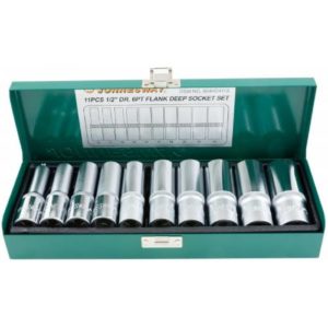 Набор головок торцевых глубоких 1/2″DR, 10-24 мм, 11 предметов Jonnesway S04HD411S