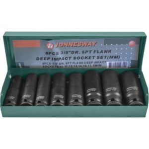 Набор головок торцевых ударных глубоких 3/8″DR, 10-19 мм, 8 предметов Jonnesway S03AD3108S