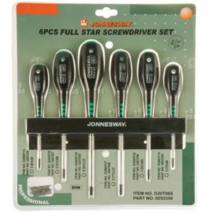 Набор отверток стержневых TORX® FULL STAR, 6 предметов Jonnesway D20T06S