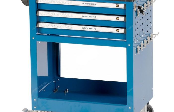 Тележка инструментальная профессиональная 3 ящика и открытый отсек NORDBERG T4N