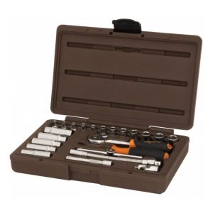 Набор головок торцевых с аксессуарами 1/4″DR, 23 предмета Ombra 911423