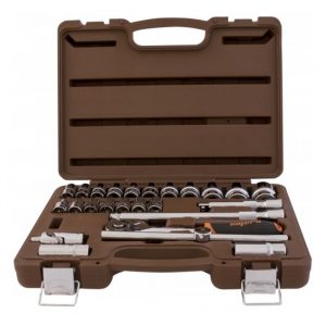 Набор головок торцевых с аксессуарами 1/2″DR, 25 предметов Ombra 911225