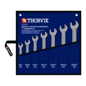 Набор ключей гаечных рожковых в сумке, 6-27 мм, 7 предметов Thorvik OEWS007
