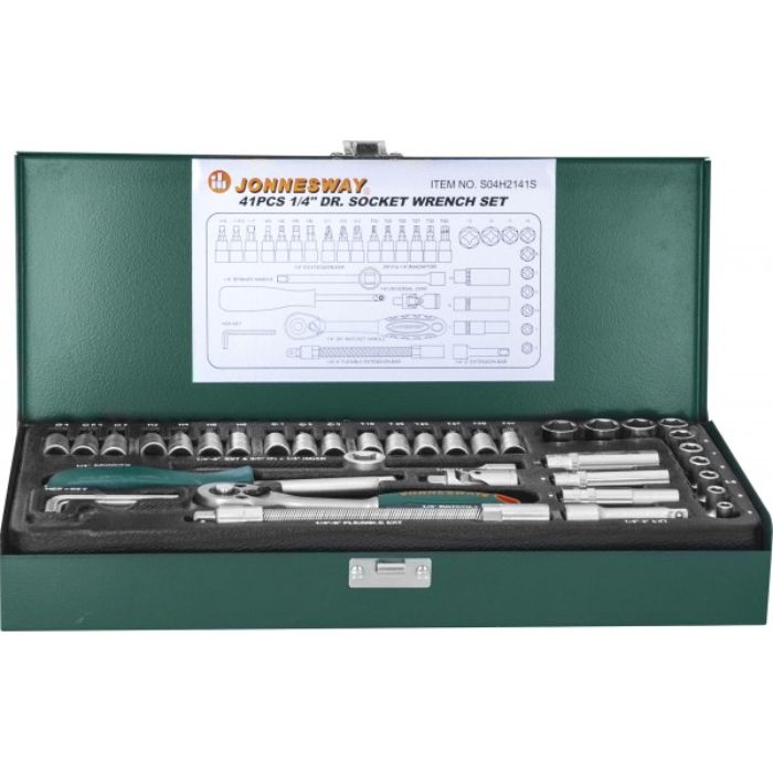Набор инструментов 1/4"DR, 41 предмет Jonnesway S04H2141S