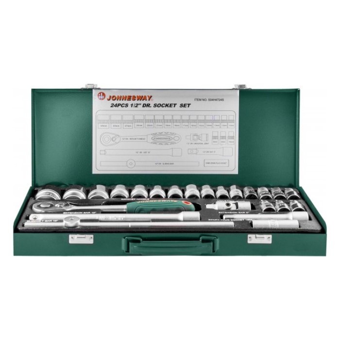 Набор инструментов 1/2"DR, 24 предмета Jonnesway S04H4724S