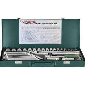 Универсальный набор инструментов 3/8″DR и комбинированных ключей, 36 предметов Jonnesway S04H3536S