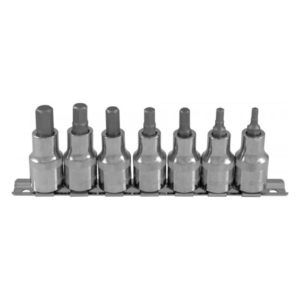 Набор насадок торцевых 1/2″DR с вставками-битами шестигранными на дрежателе, H4-H10, 7 предметов Ombra 912207