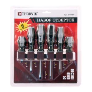 Набор отверток стержневых на держателе, 6 предметов Thorvik SDS06BC