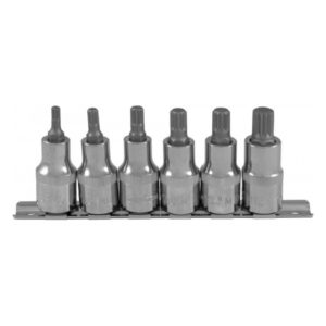 Набор насадок торцевых 1/2″DR с вставками-битами SPLINE на держателе, M5-M12, 6 предметов Ombra 912706