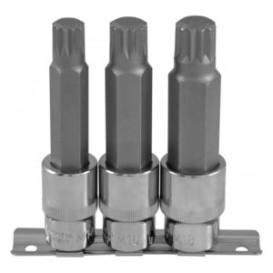 Набор насадок торцевых 1/2″DR с вставками-битами SPLINE на держателе, M14-M18, 100 мм, 3 предмета Ombra 921703