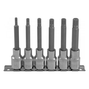 Набор насадок торцевых 1/2″DR с вставками-битами SPLINE на держателе, M5-M12, 100 мм, 6 предметов Ombra 921706