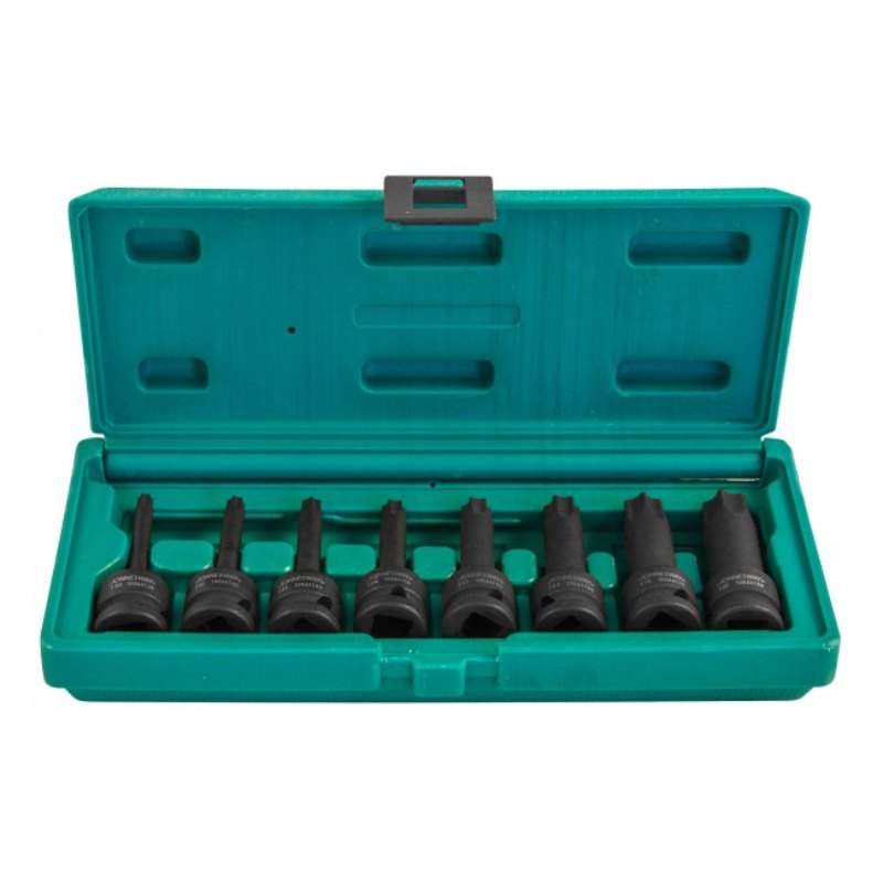 Набор ударных головок TORX 1/2DR" Т30-T80, 78мм, 8 предметов Jonnesway S06A408S