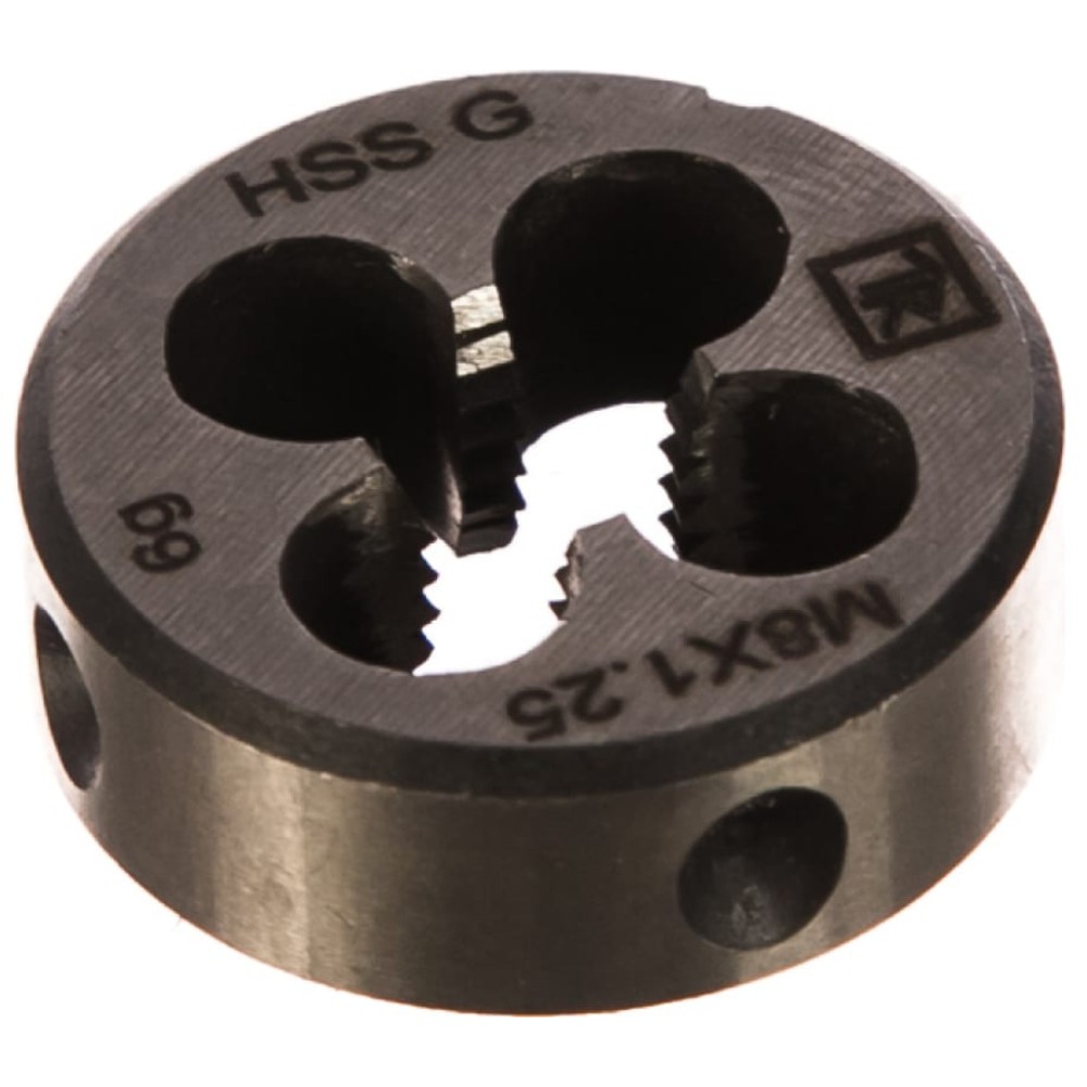 52834 Плашка D-COMBO круглая ручная М8х1.25, HSS, Ф25х9 мм Thorvik
