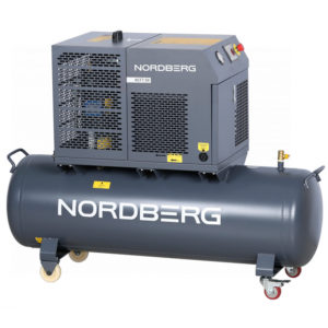 Компрессор винтовой, 5,5 кВт, 10 бар, 660 л/мин, ресивер 230 л, IP54 NORDBERG NCF7,5R